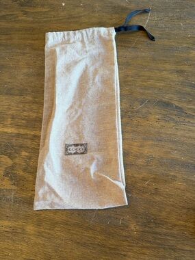 GUCCI Shoe Dust Bag Natural Beige Spell Out Logo Authentic Designer 15”x 7”